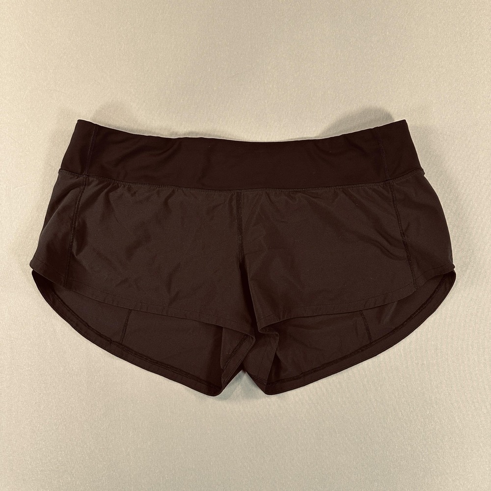 Lululemon Shorts Womens 10 Black Running 2.5 Inseam Lined Zip Pocket Athletic